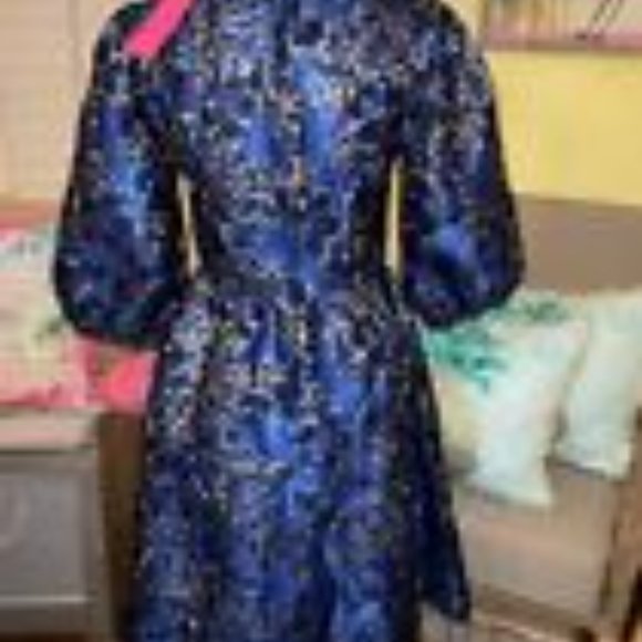 Lilly Pulitzer NWT Calyssa Party Dress Twilight Floral Brocade - Picture 9 of 12